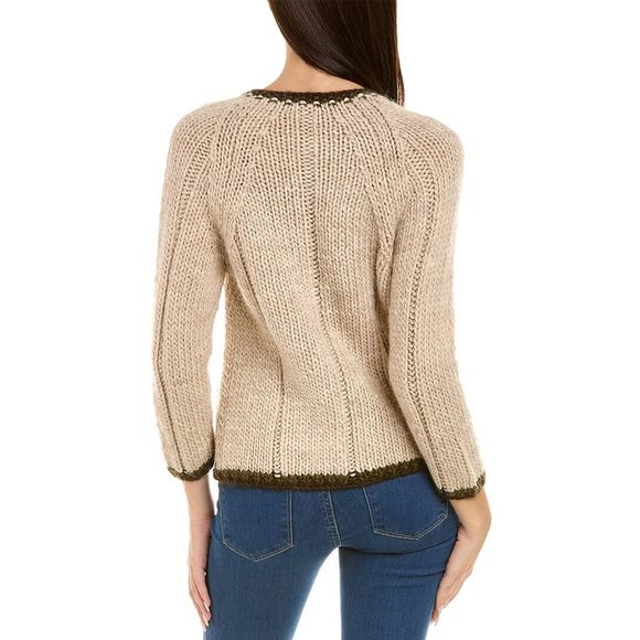 Frances Valentine Womens  Border Wool Sweater - Picture 2 of 3